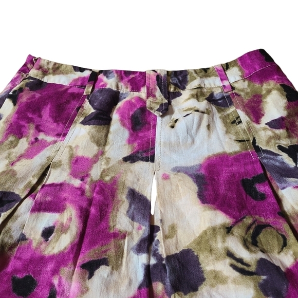 EA Eric Alexandre white black purple floral mid length flared skirt SUPER CUTE - Picture 5 of 9